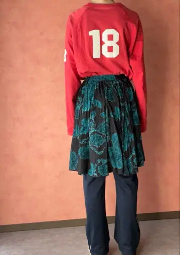 USA 빈티지 아트 플로럴 미니 스커트 itimi