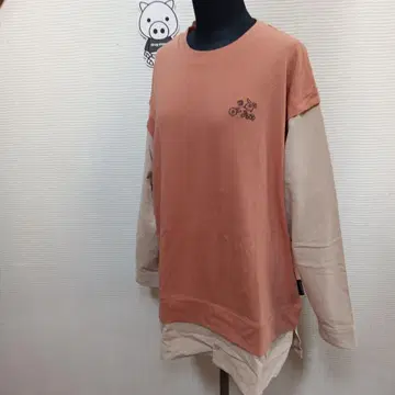 드럭 스토어즈 꽃 자수 오렌지 긴팔 튜닉