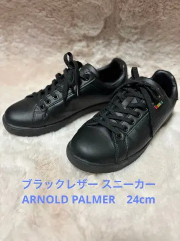 블랙 가죽 스니커즈 캐주얼 24cm