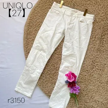 유니클로 UNIQLO 슬림핏 앵클 청바지 화이트 [ 27 ] M