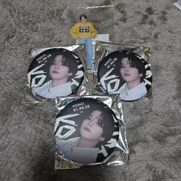 ASAHI 핀 배지 3개 세트 + 피규어