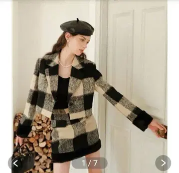 SHEIN 체크 스커트 자켓 셋업