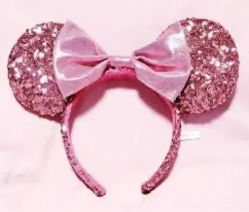 핑크 글리터 미키 귀 머리띠