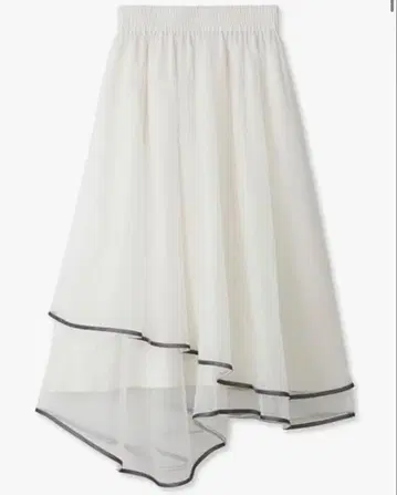 FURFUR 라메 튤 트리밍 헴 스커트