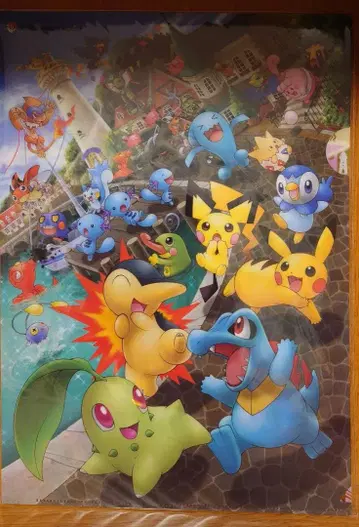 포켓몬 센터 한정판 클리어 파일 바닷가 마을에서 술래잡기