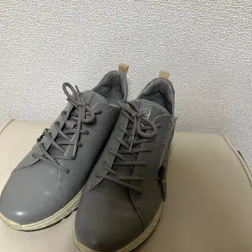 ecco 에코 가죽 스니커즈 사이드 지퍼 그레이 39