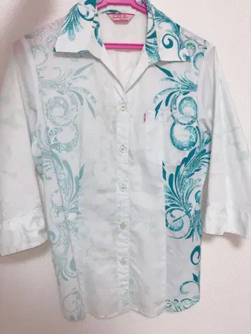 플로럴 프린트 긴팔 셔츠