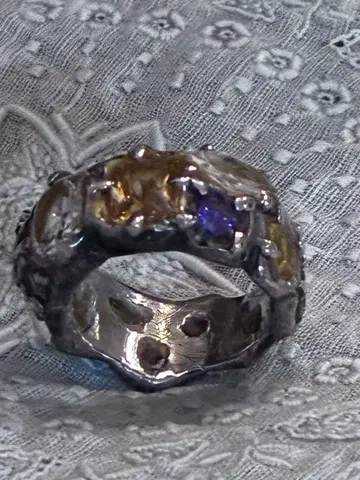 arca 데코보코 컬러풀 반지 silver제