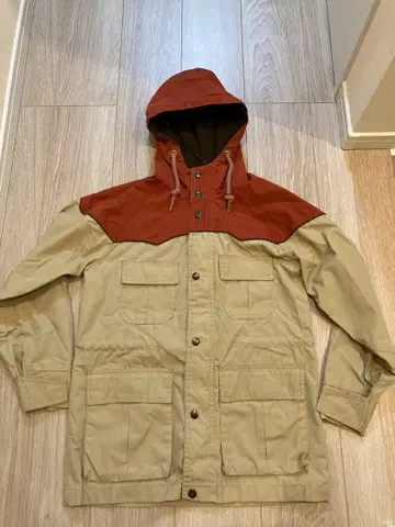 70s 80s J.C. 페니 마운틴 후드티 베이지 x 오렌지