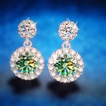 다색 크리스탈 후크식 귀찌