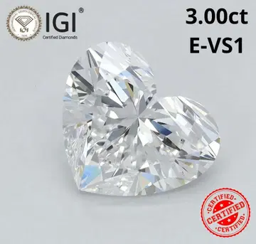 3.00ct E-VS1 하트컷 라보그로운 다이아몬드