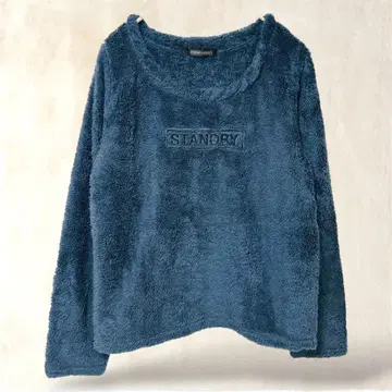 룸웨어 긴팔 상의 풀오버 [M] 네이비 플리스 소재 캐주얼