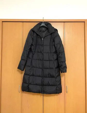 띠어리 롱 다운 코트 블랙