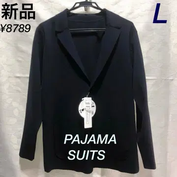 AOKI [파자마 수트] 총알 경량 니트 라펠 자켓 네이비