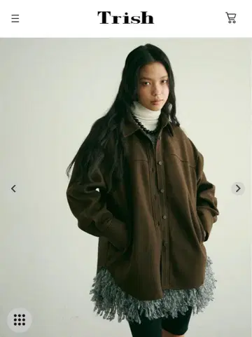 Trish 페이크 울 CPO 자켓 브라운 택 포함 미사용 새상품