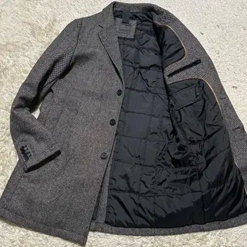 ZARA 트위드 체스터 코트 그레이 계열 XL 다운 안감 남성용 아우터