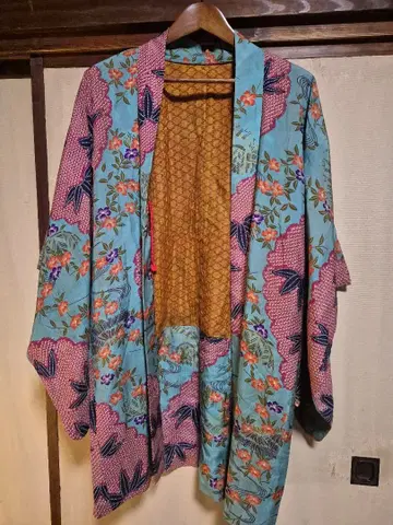 다이쇼 로망 겉옷 형염 꽃무늬 앤티크 기모노 재팬 빈티지