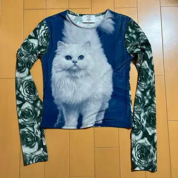 쥬에티 jouetie 고양이 프린트 긴팔 티셔츠 상의