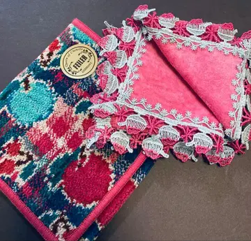 페이러 손수건 파우치 애플 긴자와 레이스 손수건 빙수