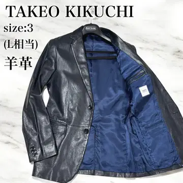 새상품급 다케오 키쿠치 테일러드 가죽 자켓 램 가죽 양가죽 싱글 L