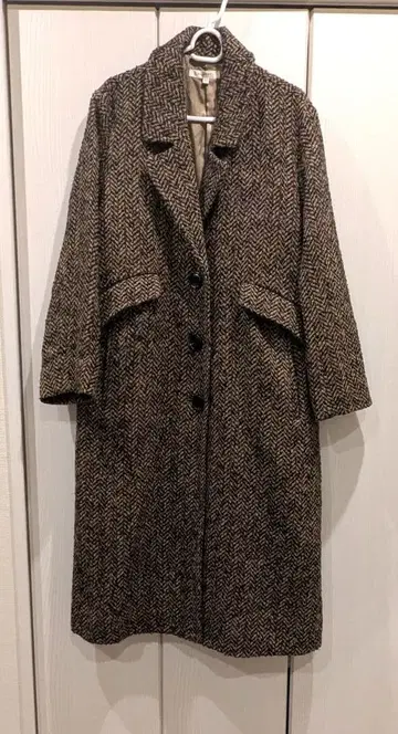 MOUSSY 헤링본 오버 사이즈 롱 코트