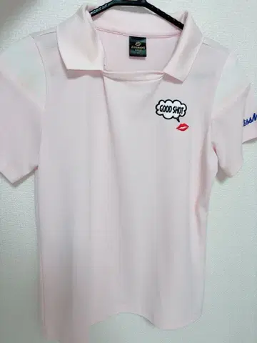 핑크 피케 셔츠 GOOD SHOT 자수