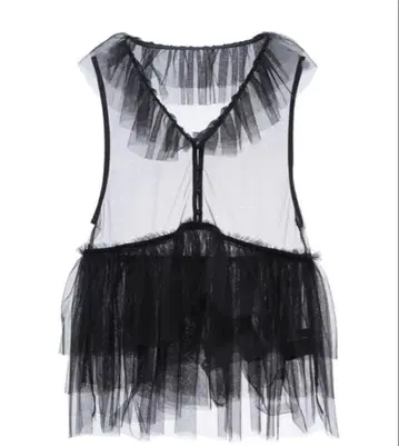 잉게보그 블랙 튤 프릴 베스트