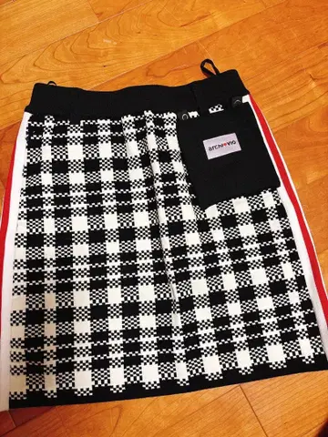 아르키비오 체크 무늬 도트 무늬 스커트