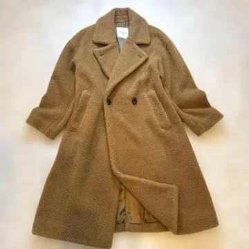 새상품급 매킨토시 테디베어 오버 사이즈 롱 코트 카멜