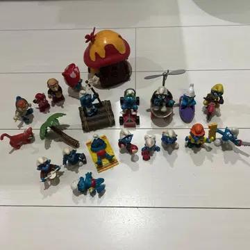 스머프 빈티지 피규어 세트 19개 & 스머프 하우스 레어 희귀