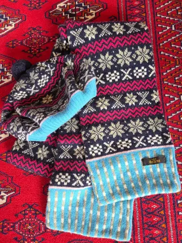 Glen Prince 머플러, 니트 모자 세트