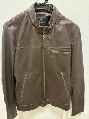 남성용 비기 브라운 가죽 자켓