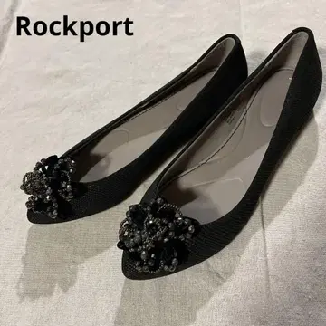 [ 미사용 새상품 ] 락포트 비즈 장식 블랙 플랫슈즈 23.5