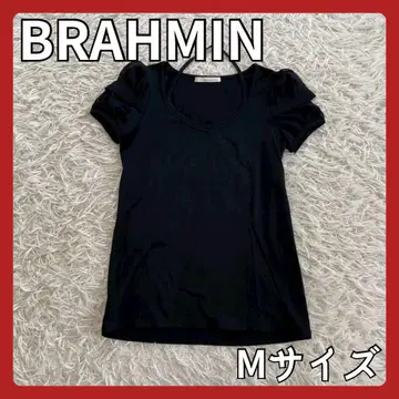 [여성용] 브라만 쉬폰 슬리브 탑스 반팔 티셔츠 블랙 일본제