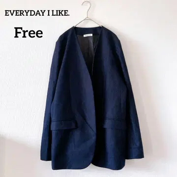 에브리데이 아이 라이크 노카라 자켓 네이비 울 100% 겉옷 085