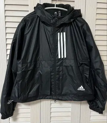 adidas 바람막이 플리스 블랙 S