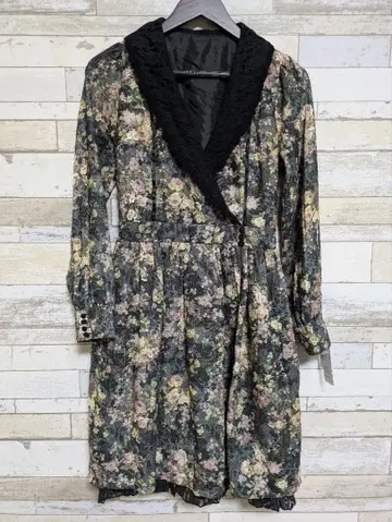 [ axes femme ] 원피스 꽃무늬 블랙 레이스 M