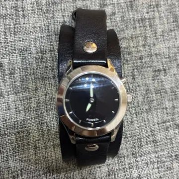 FOSSIL 쿼츠 손목시계 블랙 천연 가죽 밴딩