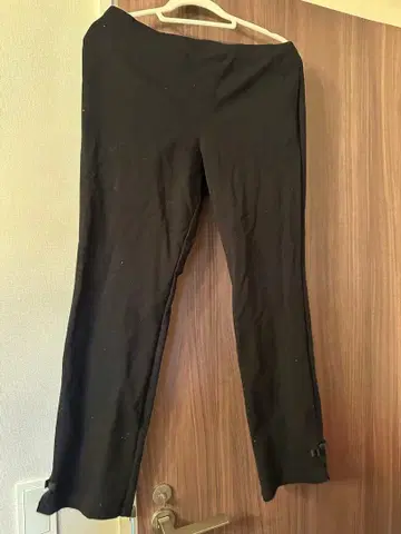 새상품급 로즈 티아라 빅 사이즈 블랙 레깅스 팬츠 블랙 리본