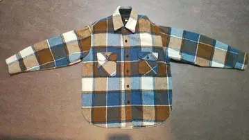 50s Brent 울 셔츠 자켓 빈티지 체크 무늬 구제 의류