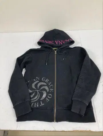 Banana Seven 블랙 후드티 풀 집업 블랙 M