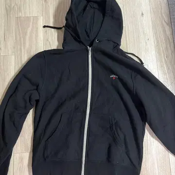 NOAH 블랙 풀 집업 후드티 S