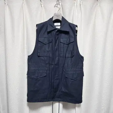 [ HYKE ] 네이비 밀리터리 베스트