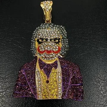 조커 펜던트 목걸이 골드 지르코니아