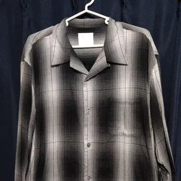 BLANCK 그레이 체크 무늬 긴팔 셔츠 L