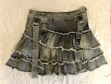 y2k 그런지 패션 데님 프릴 스커트 한국 패션