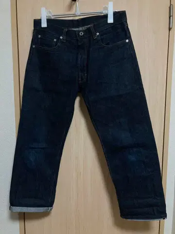 새상품급 post overalls 포스트 오버올즈 데님 팬츠 빨간색 귀