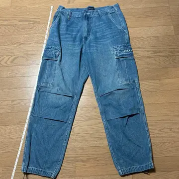 714STREET XL 카고 팬츠 데님 블루