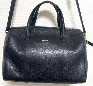 에네스베 미니 보스턴/숄더 가능 고급 주름 가죽 정가 50000엔