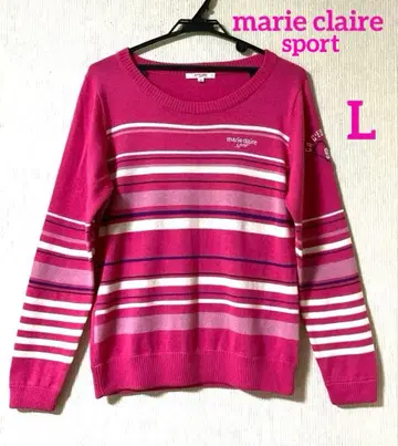marie claire sport 새상품급 멀티 보더 니트 스웨터 L